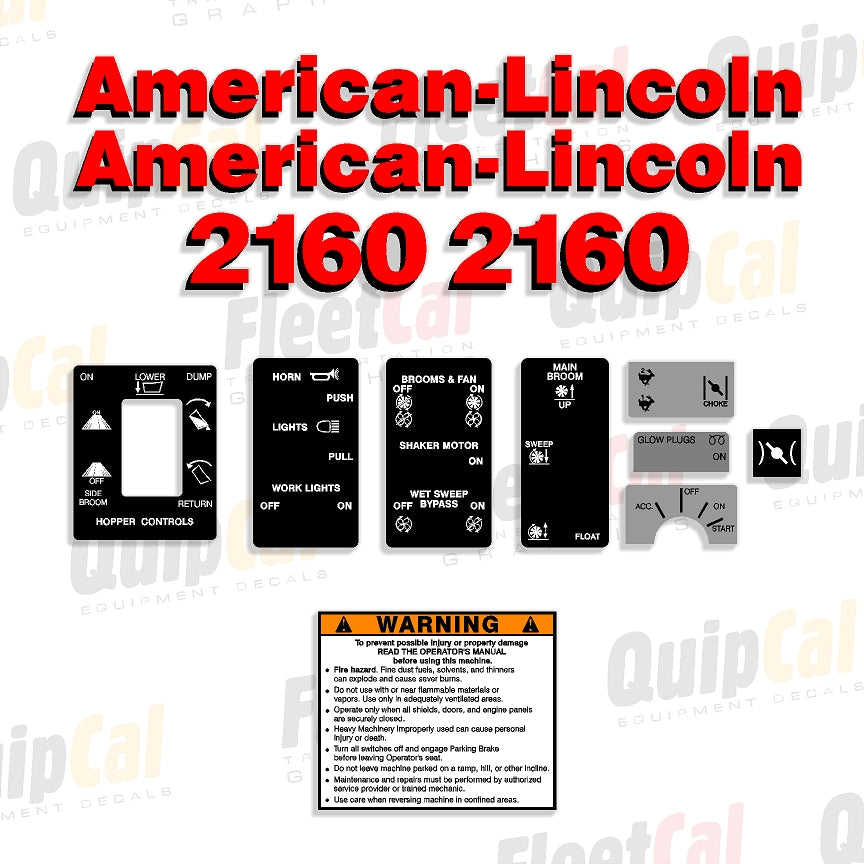 American Lincoln Sweeper Decals