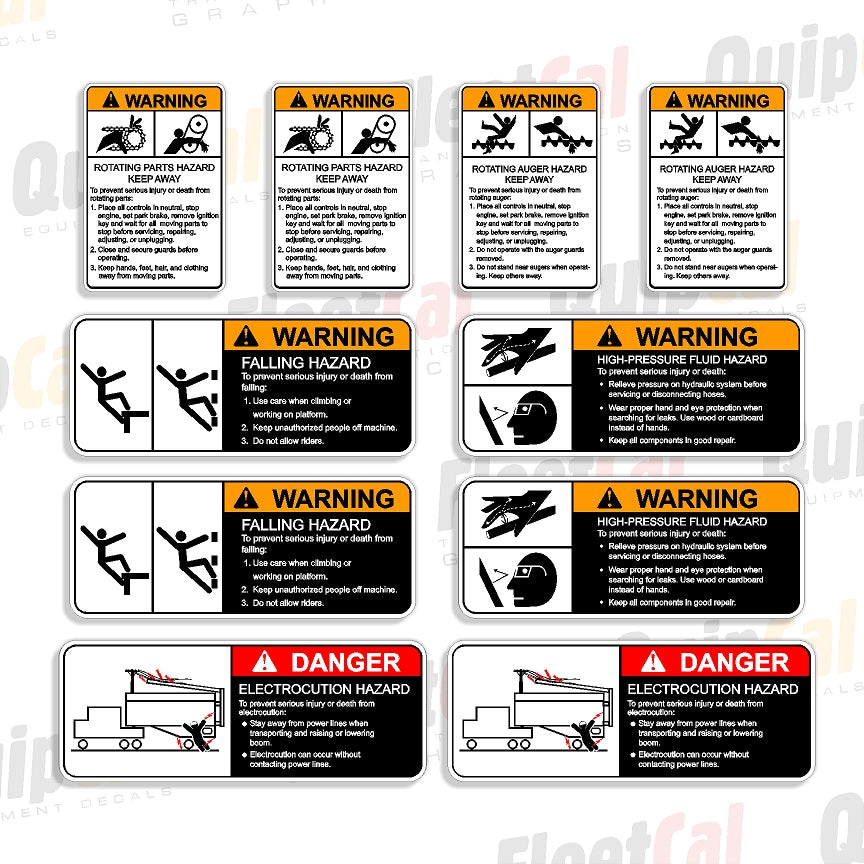 Auger Trailer Safety Decals