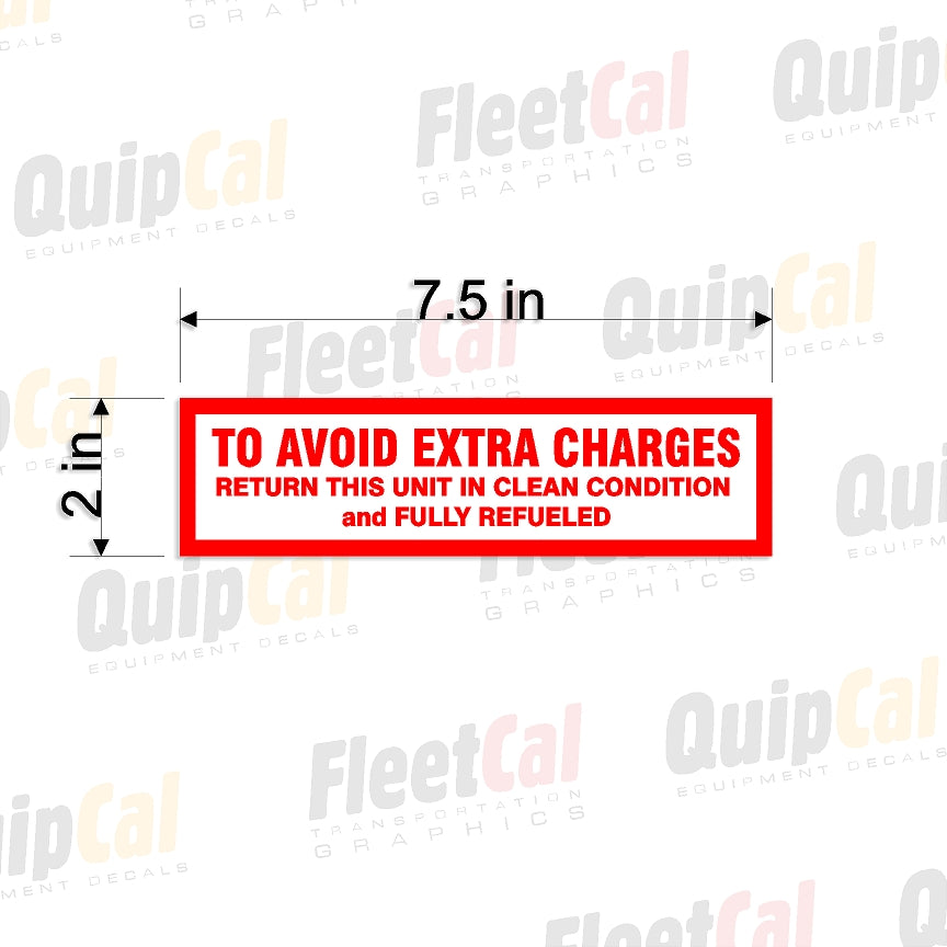 Avoid Extra Charges Decal (QTY 10)