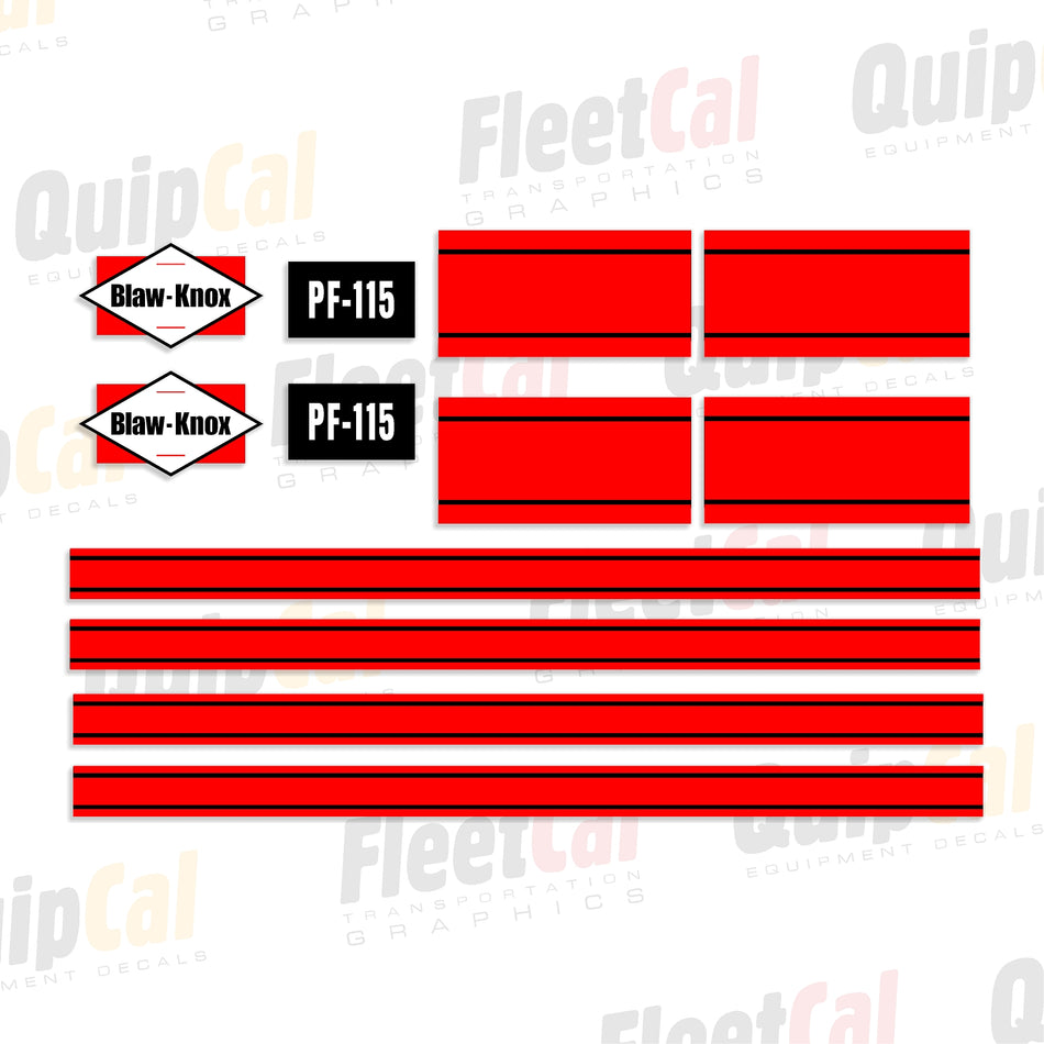 Blaw-Knox PF-115 Marking Decal Set