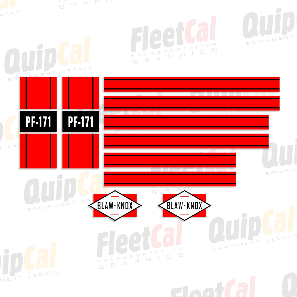 Blaw-Knox PF-171 Marking Decal Set