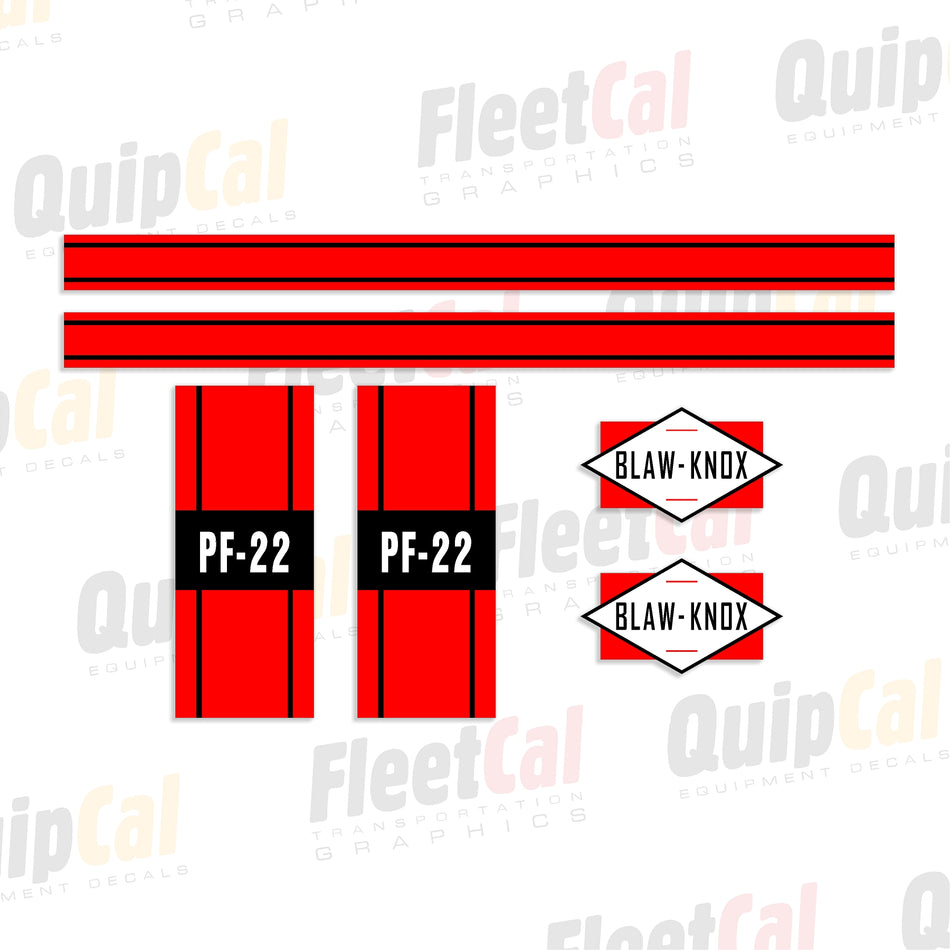 Blaw-Knox PF-22 Marking Decal Set