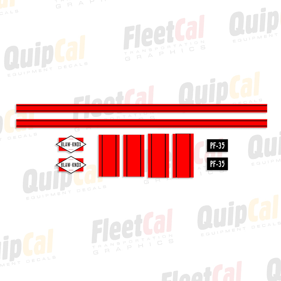 Blaw-Knox PF-35 Marking Decal Set