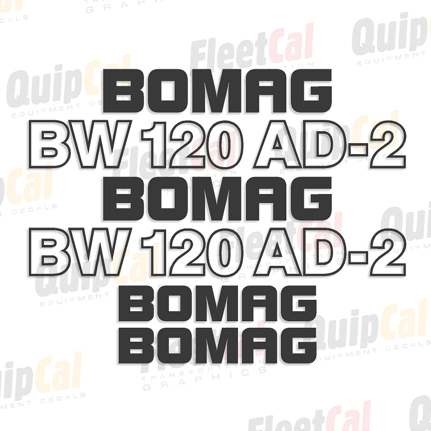 Bomag BW120 AD-2 Marking Decal Set