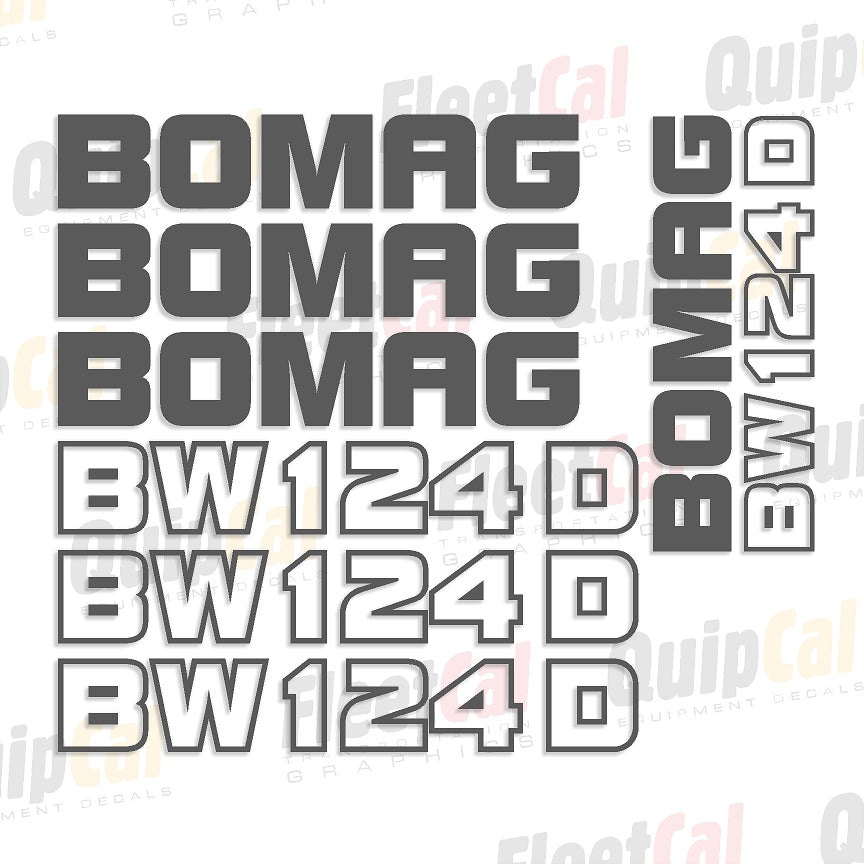 Bomag BW124 D Marking Decal Set