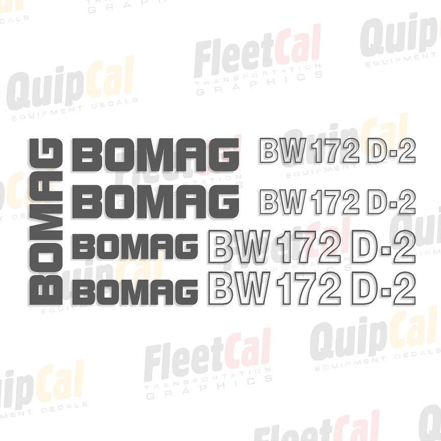 Bomag BW172 D-2 Marking Decal Set