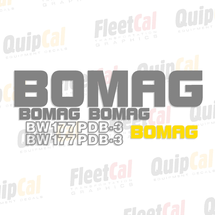 Bomag BW177 PDB-3 Marking Decal Set