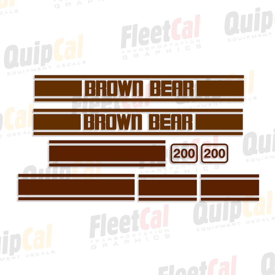 Brown Bear Tractor Decal Set