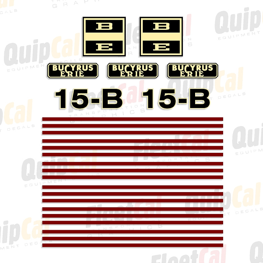 Bucyrus Erie 15-B Marking Decal Set