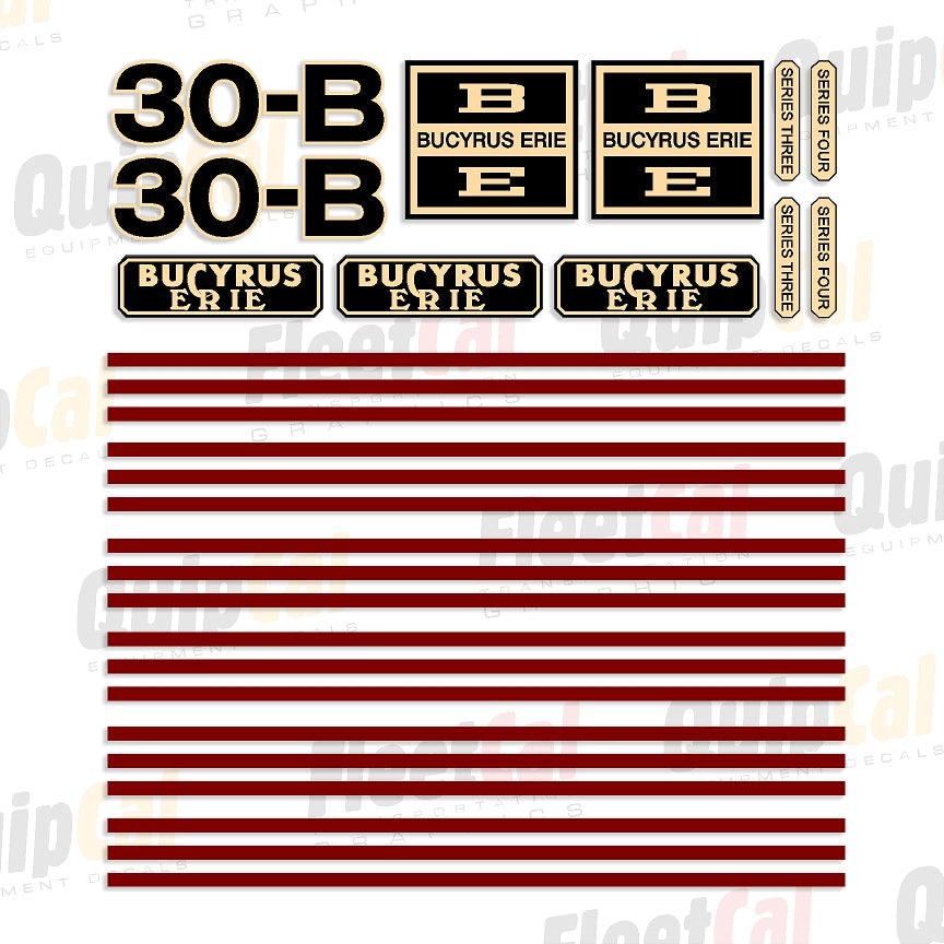 Bucyrus Erie 30-B Marking Decal Set