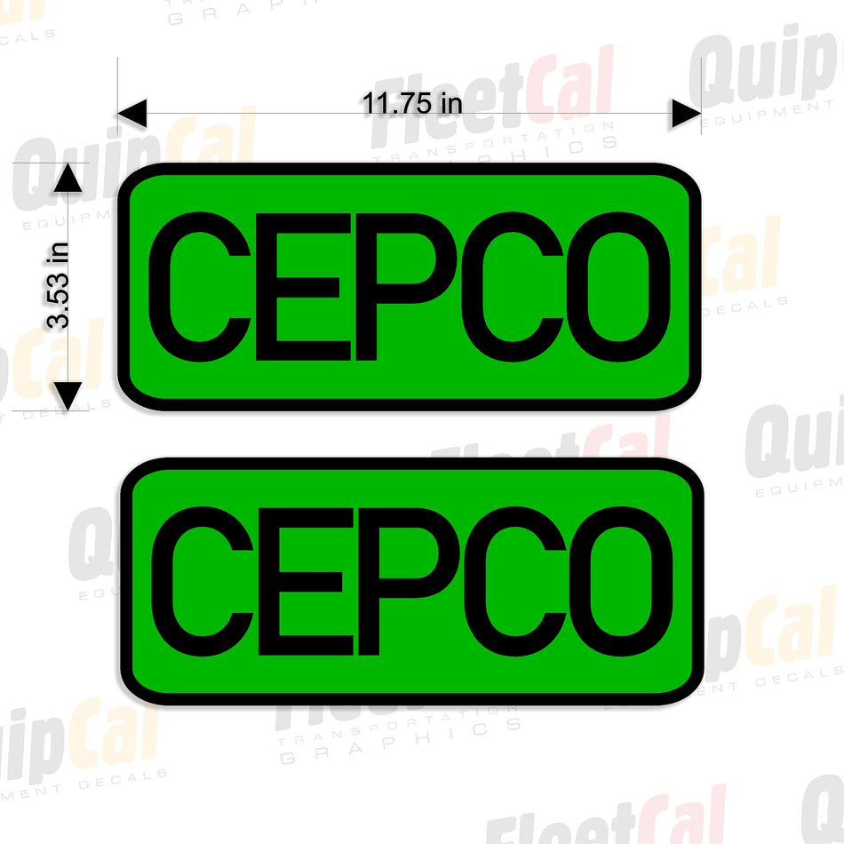 CEPCO Logo Decals (1 PAIR - Green)