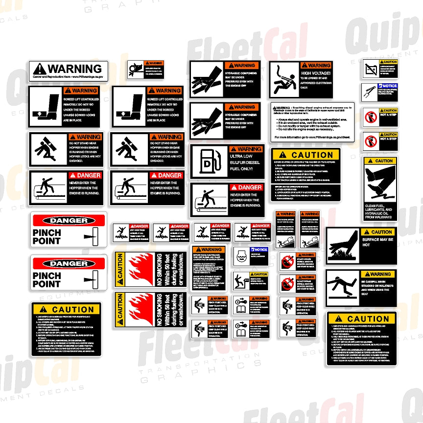 Safety & Warning Decals for Carlson Paver