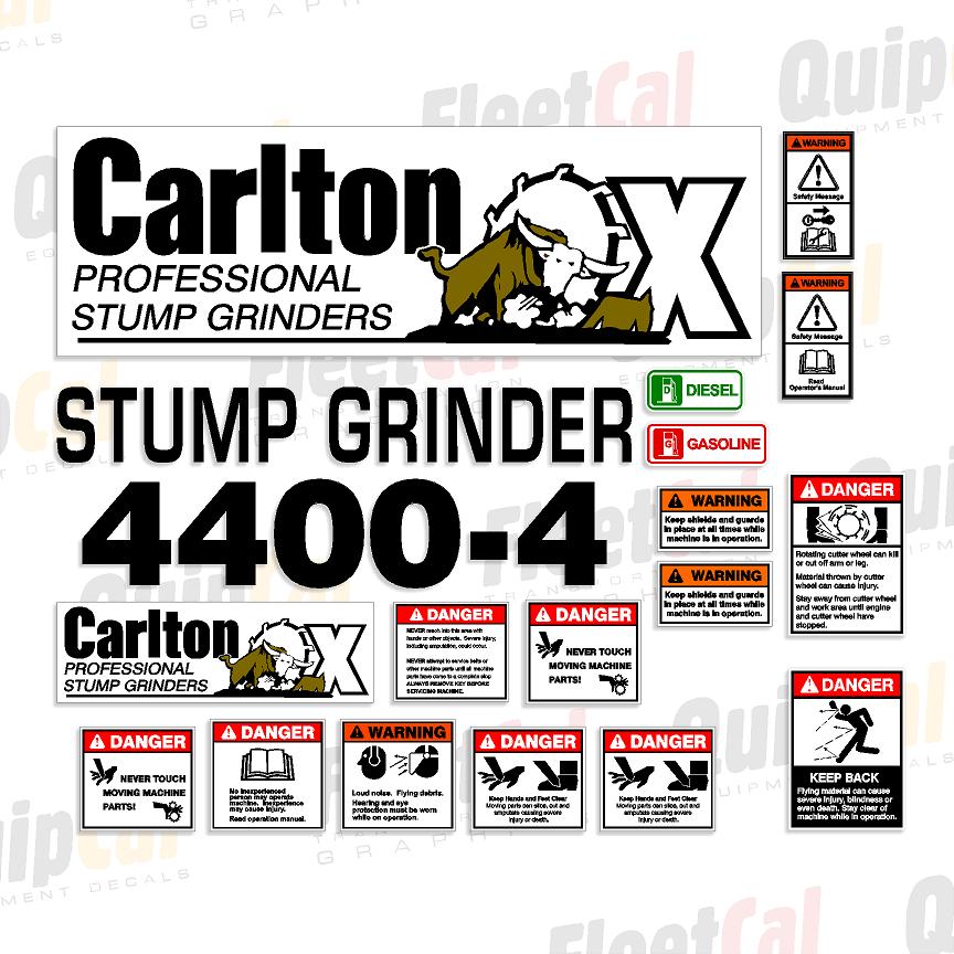 Carlton 4400-4 Stump Grinder Marking Decal Set