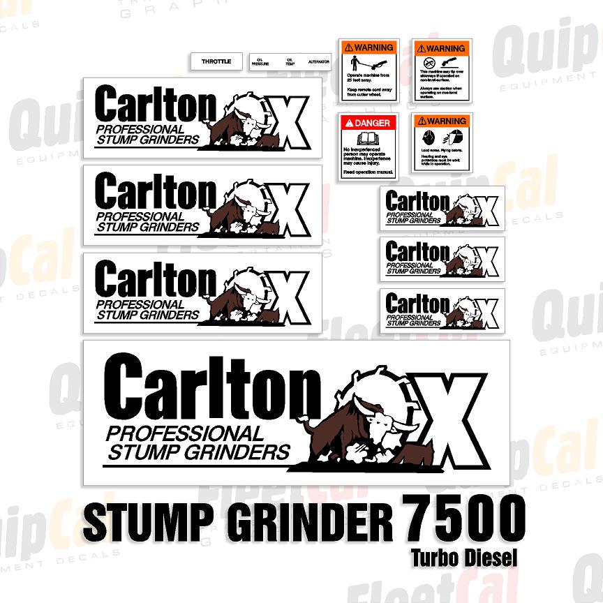 Carlton 7500 Stump Grinder Marking Decal Set