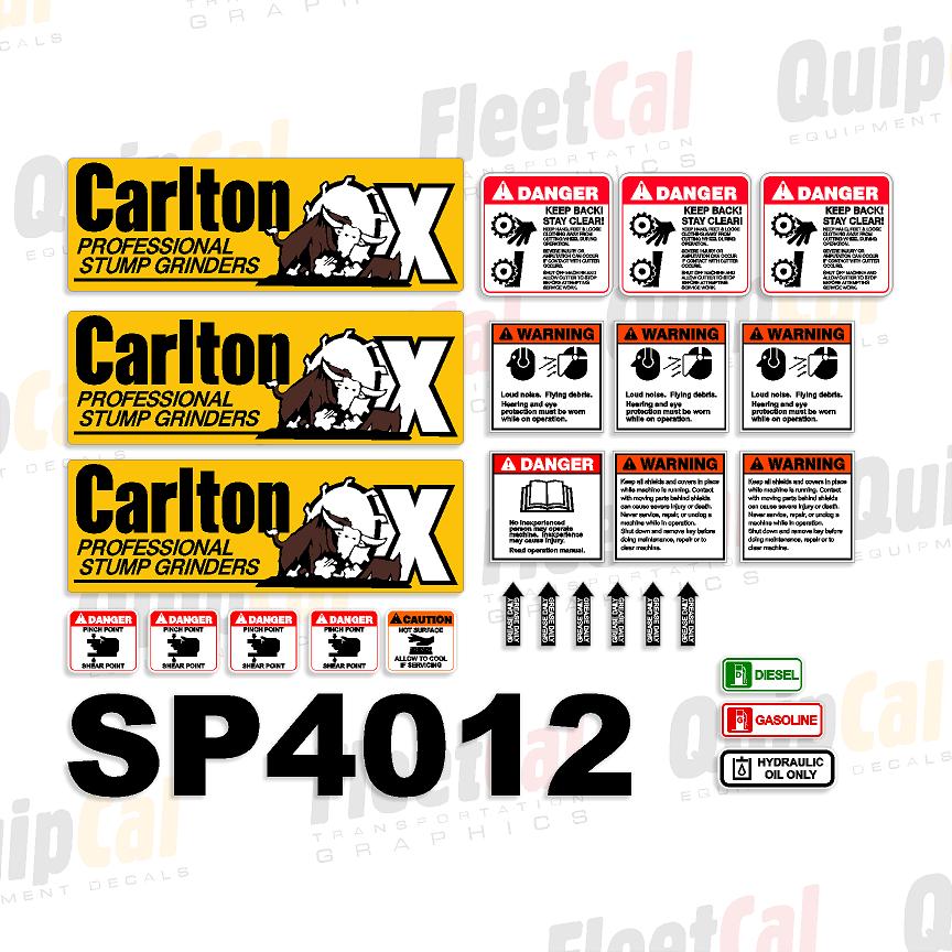 Carlton SP4012 Stump Grinder Marking Decal Set