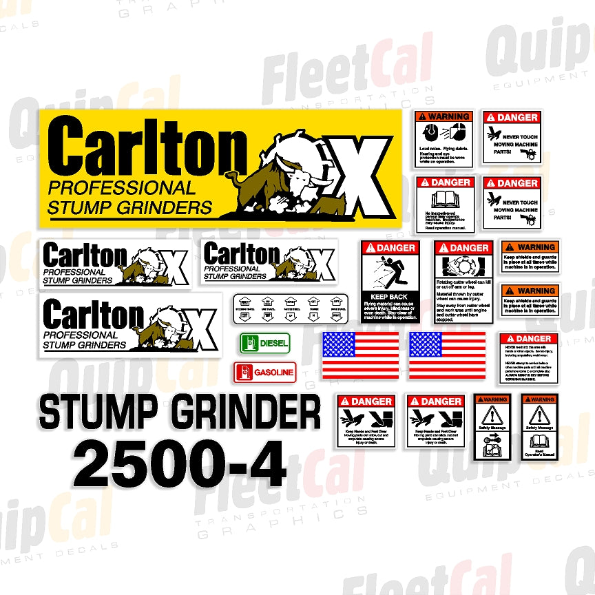 Carlton Stump Grinder Decals