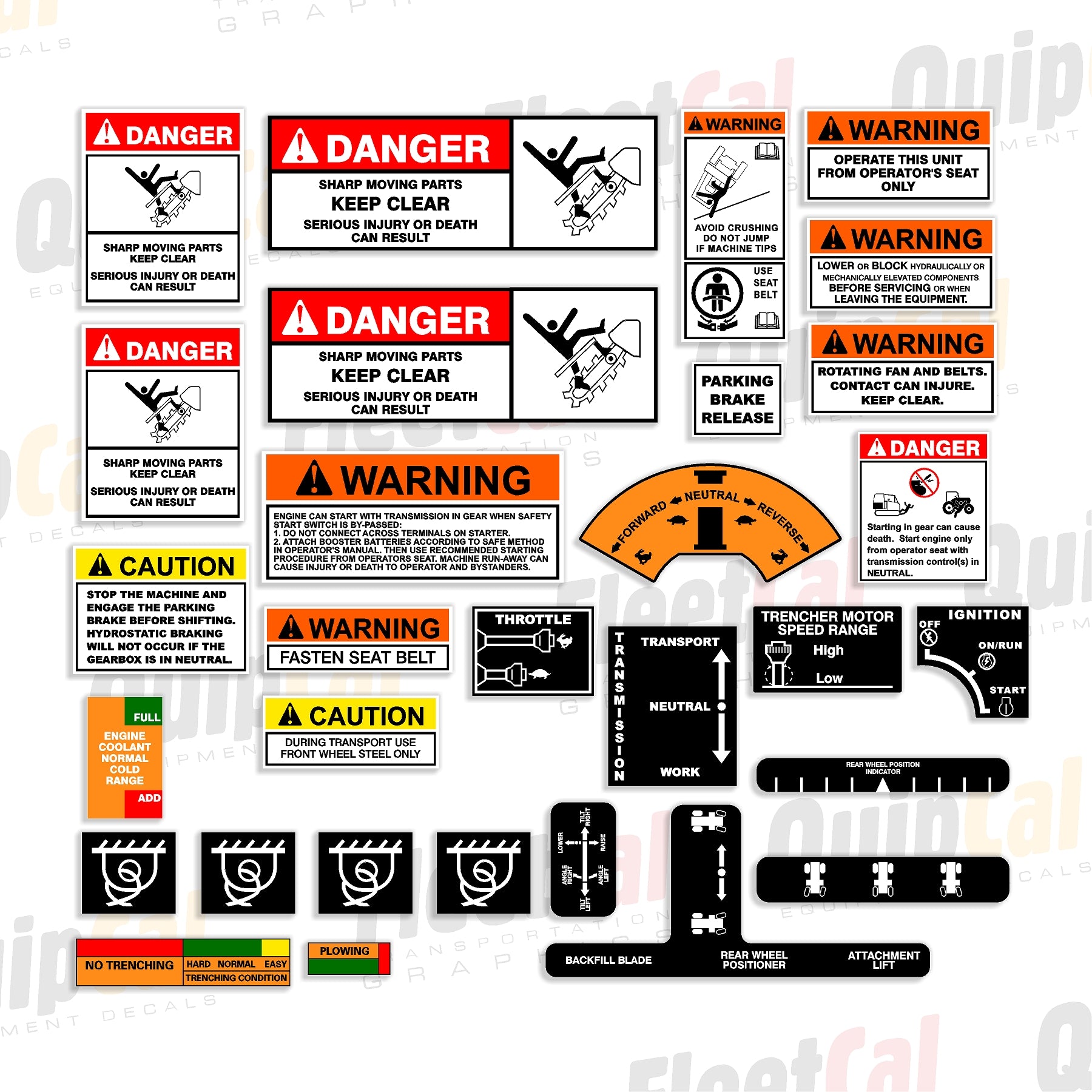 Case 560 Trencher Safety & Control Decal Set – Truck and Equipment Decals