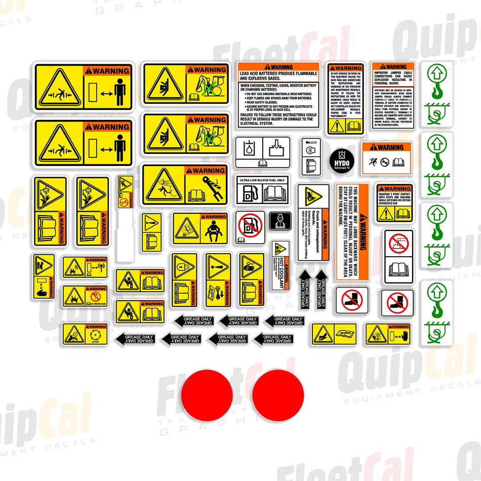 Cat Backhoe Safety Decal Set