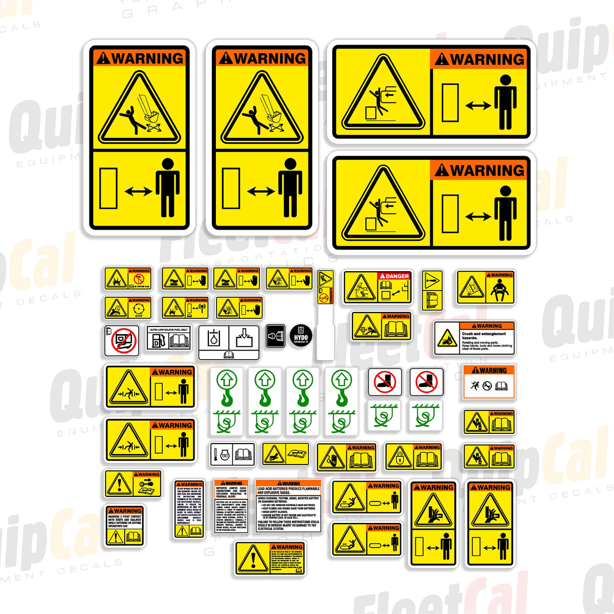 Cat Excavator Safety Decal Set