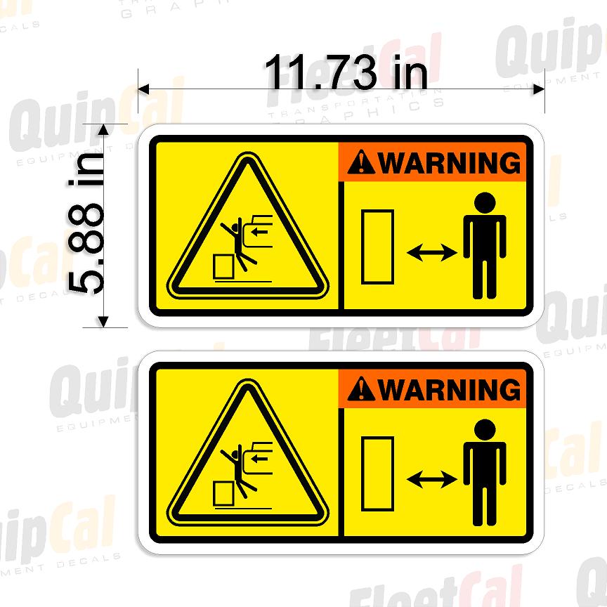 Cat Excavator Swing Warning Late Model Safety Decal Set (1 PAIR)