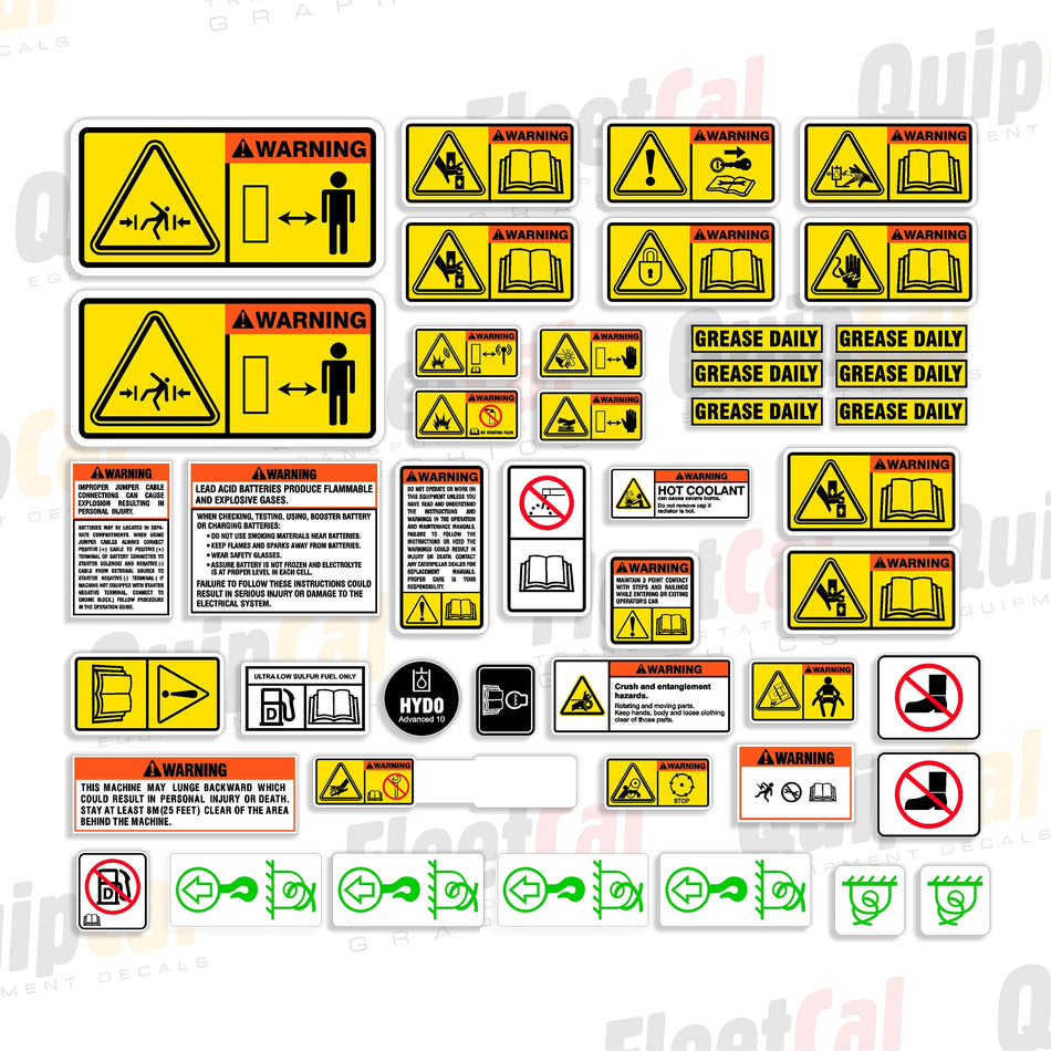 Cat Grader Safety Decal Set