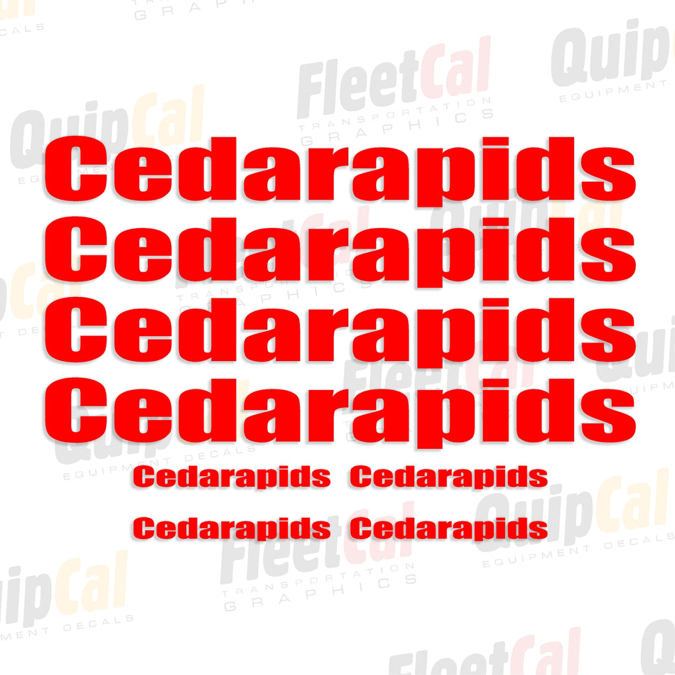 Cedarapids 3354 Marking Decal Set