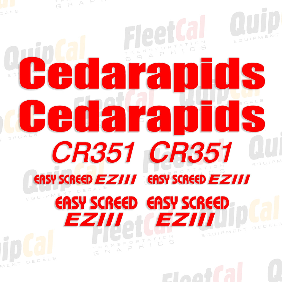 Cedarapids CR351 Marking Decal Set