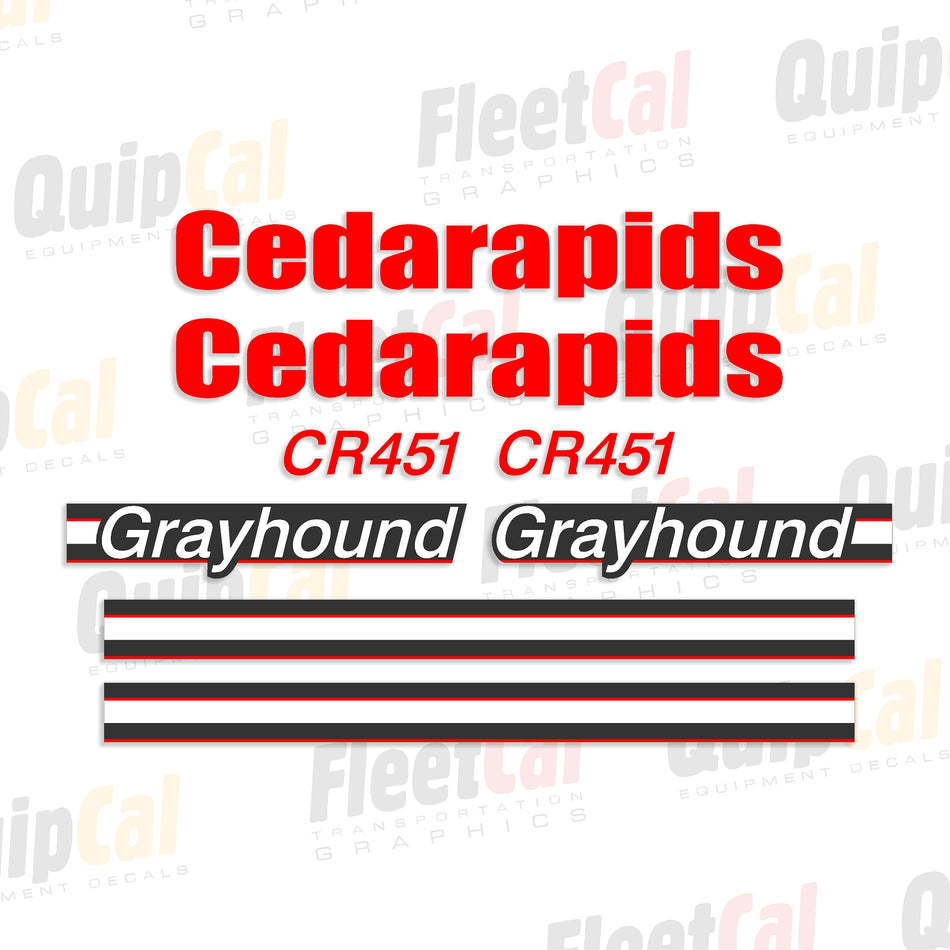 Cedarapids CR451 Grayhound Marking Decal Set