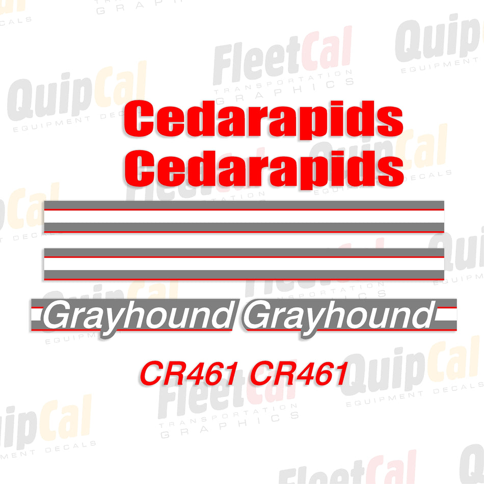 Cedarapids CR461 Grayhound Marking Decal Set