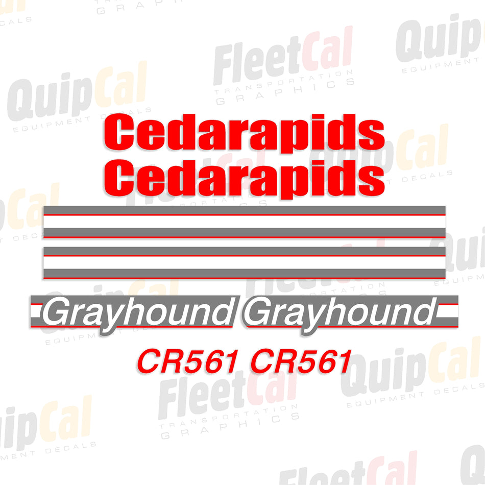 Cedarapids CR561 Grayhound Marking Decal Set