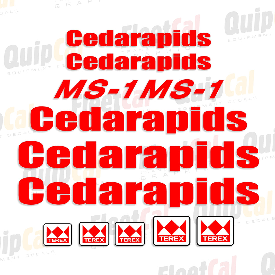 Cedarapids / Terex MS-1 Marking Decal Set