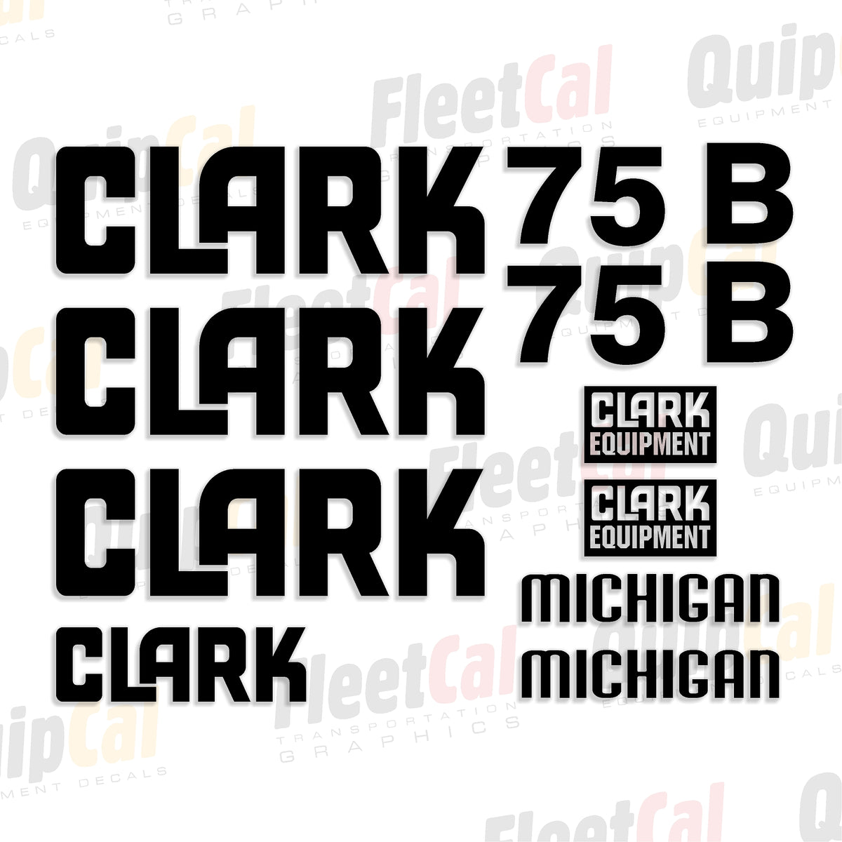 Clark Michigan Loader Decals 