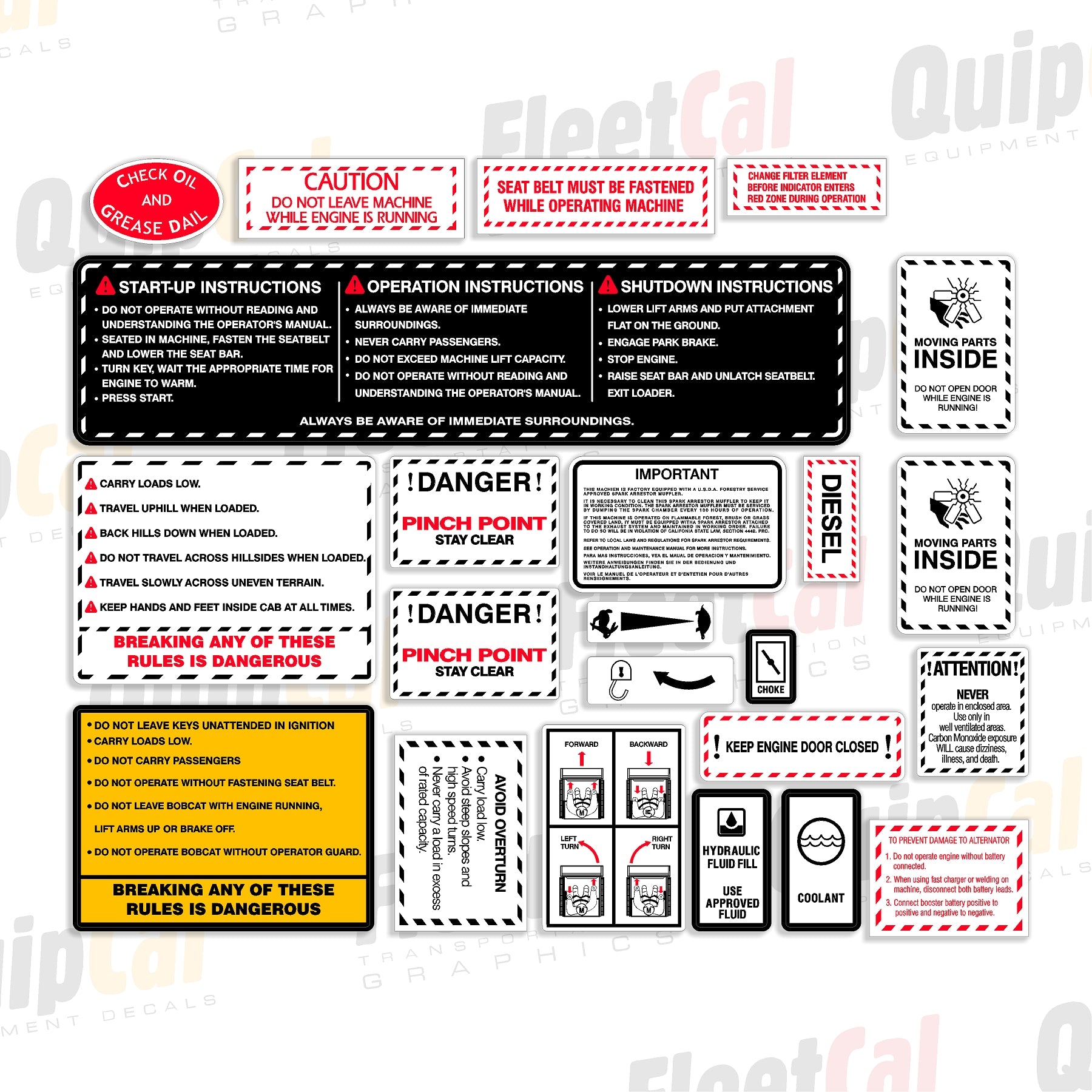 Clark Bobcat Skid Loader Compact Track Decals