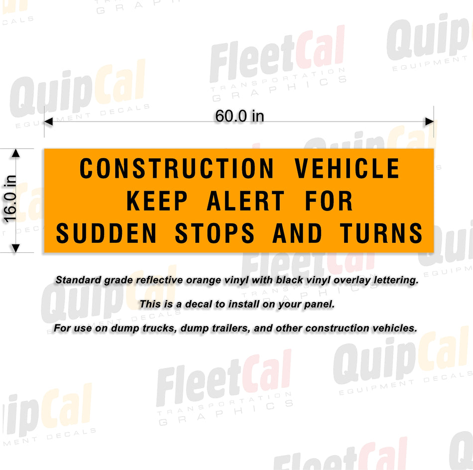 Construction Vehicle Keep Alert Decal 60.0 in
