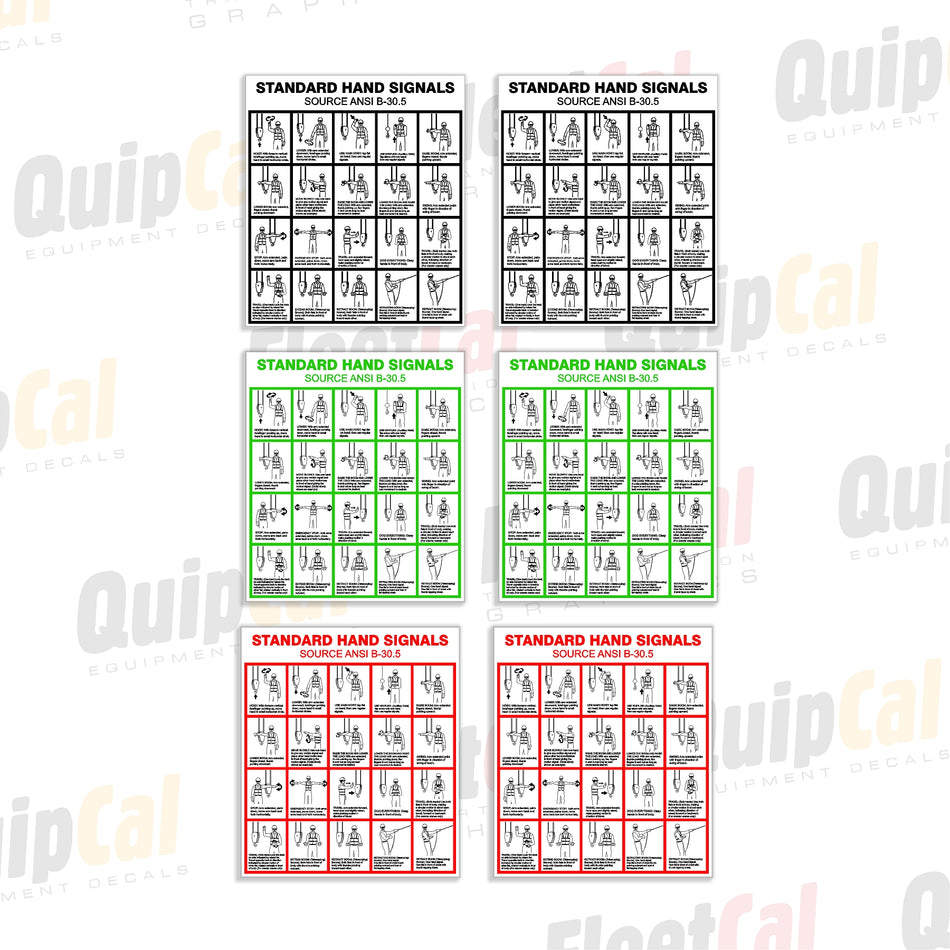 Crane Hand Signal Chart Decals (1 PAIR)