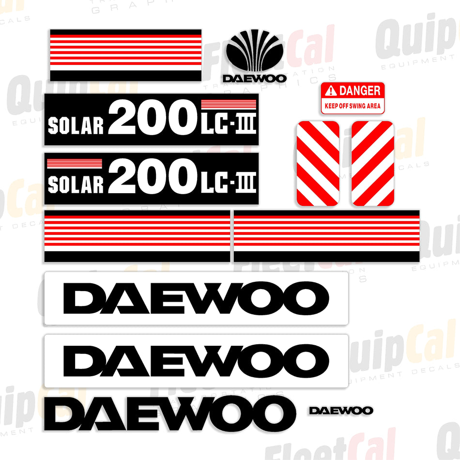 Daewoo Excavator Decals