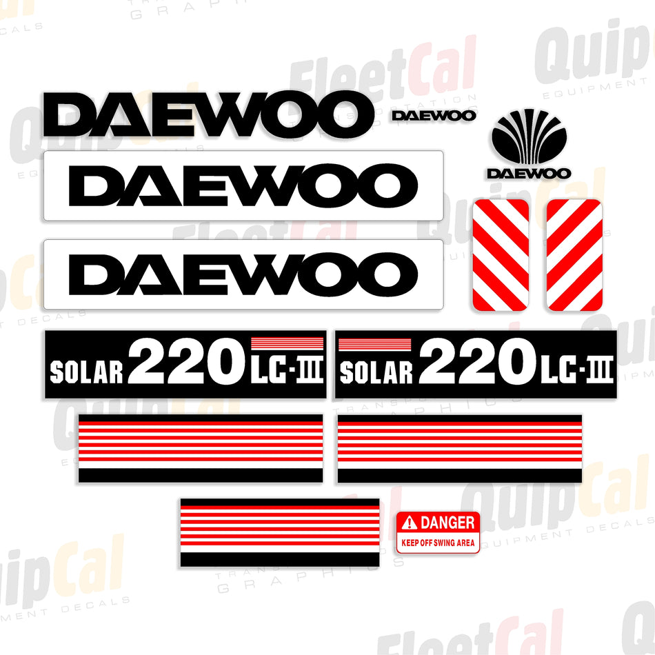 Daewoo Excavator Decals