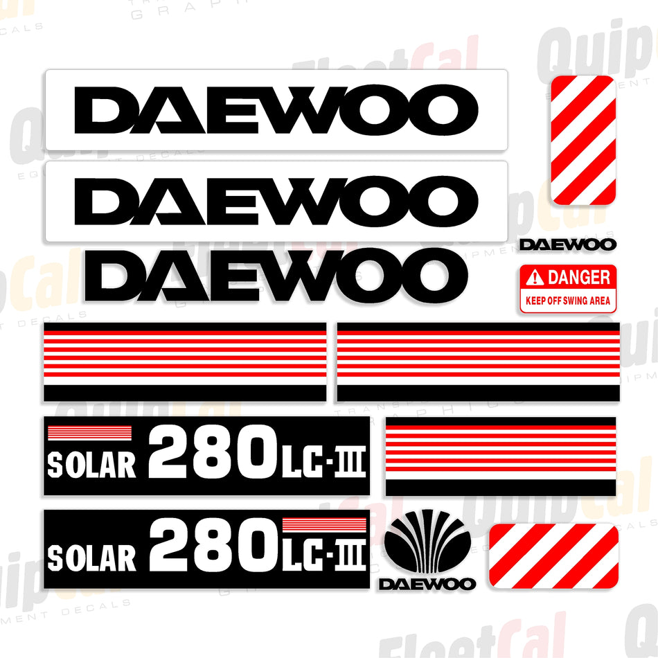 Daewoo Excavator Decals