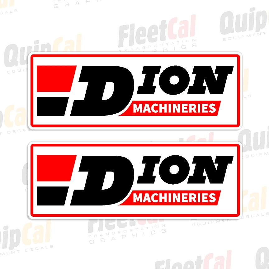 Calcomanías con el logotipo de Dion Machineries (1 PAR)