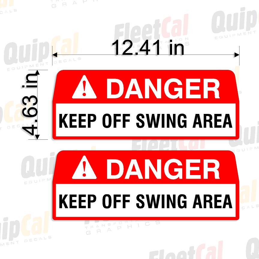 Doosan Excavator Swing Warning Safety Decal Set (1 PAIR)