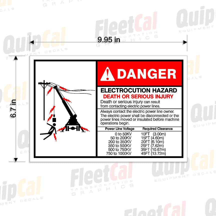 Crane Electrocution Hazard Safety Decal