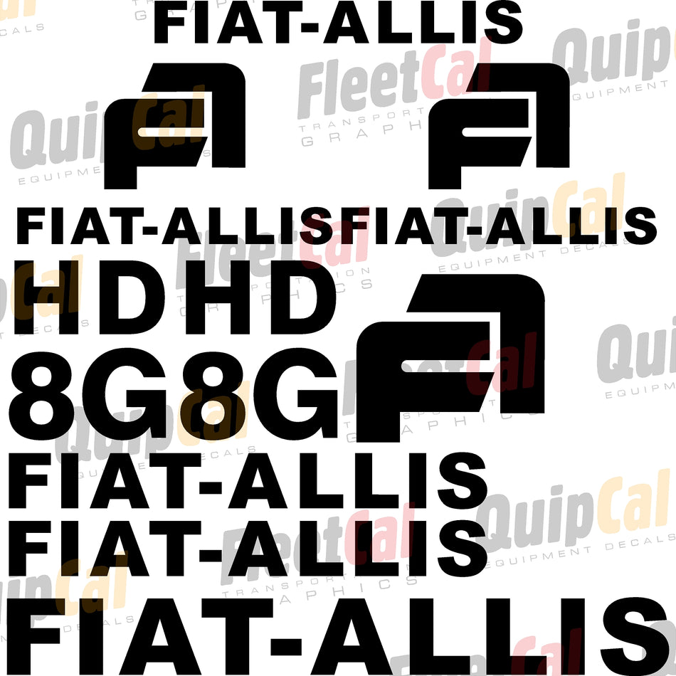 Fiat-Allis HD8G Marking Decal Set