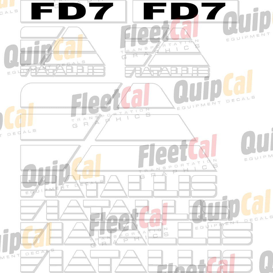 Fiat-Allis FD7 Marking Decal Set