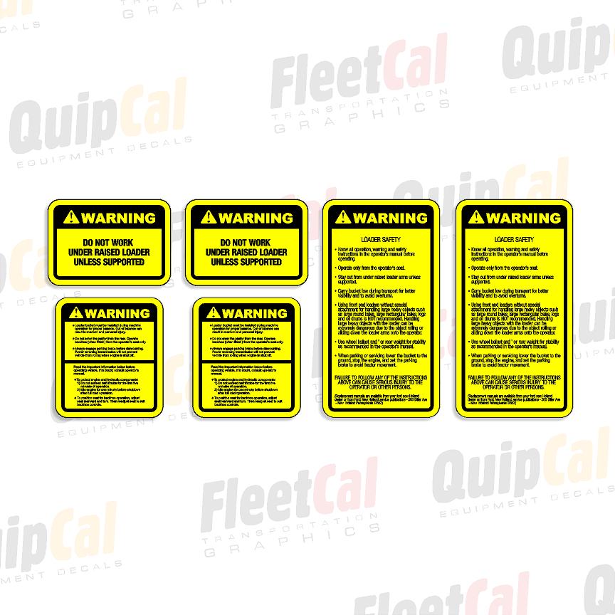 Ford Backhoe Safety Decal Set (Fits Most Ford Backhoes)