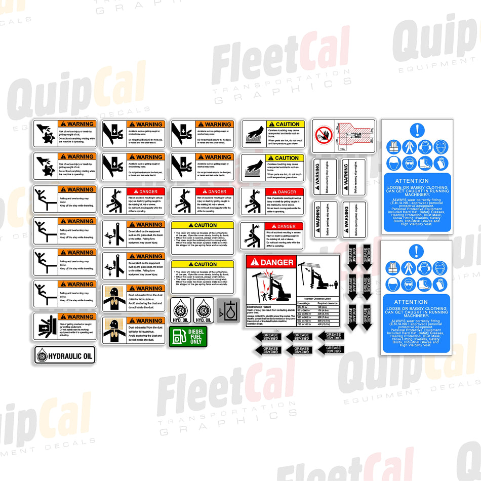 Furukowa Drill Rig Safety Decal Set