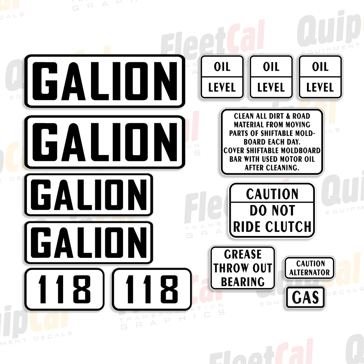 Decals for Galion Graders