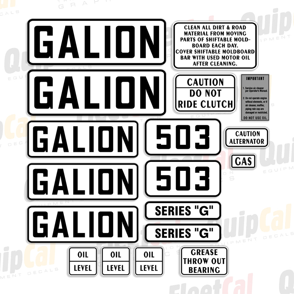 Decals for Galion Graders