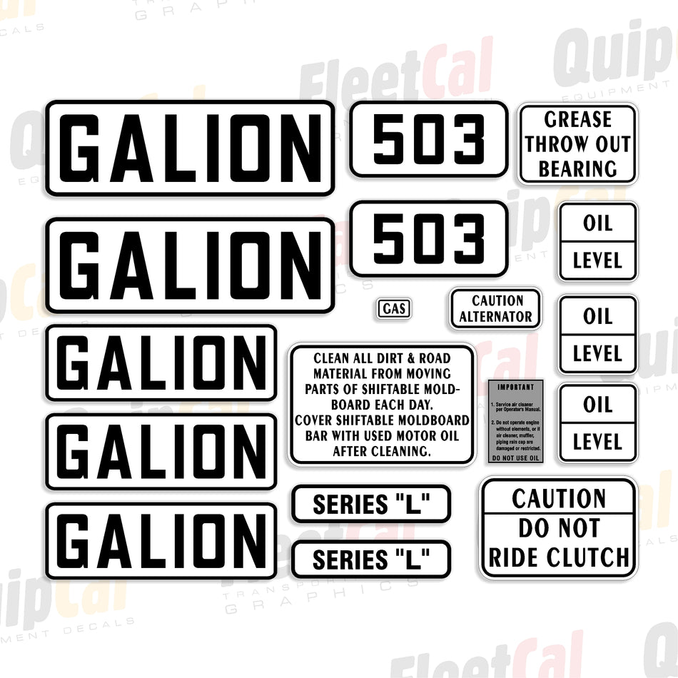 Decals for Galion Graders