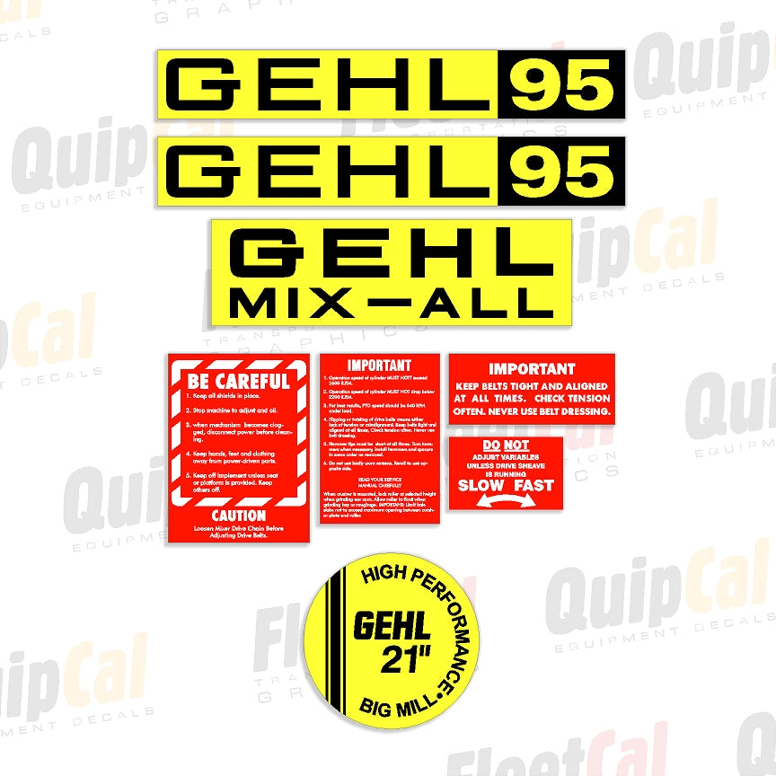 Gehl Feed Mixer Decal Set