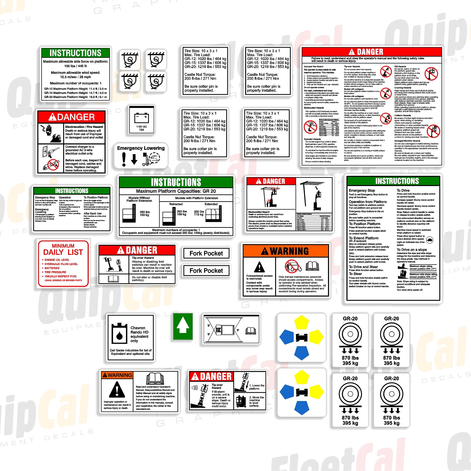 Genie Telescopic Boom Lift Decals